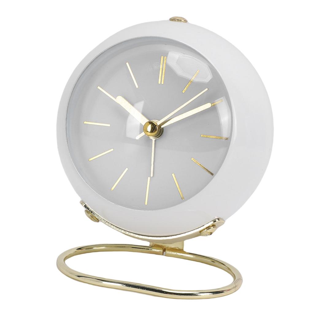 Small Desk Clock with Night Light Silent Non Ticking Battery Powered Analog Alarm Clock for Bedroom Kitchen Bedside Desktop