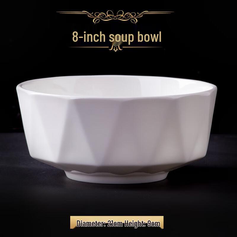 Ru Han Bone China 8-inch Octagonal Soup Bowl