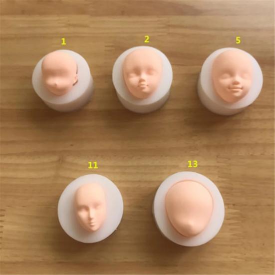 DIY Silicone Mould Fondant Doll Head Face Baking Cake Chocolate Accessories