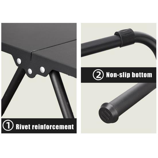 Portable Folding Table Lightweight Heavy Duty Metal Frame Fold-in-Half Desk Outdoor Camping Hiking Backpacking BBQ Tactical Collapsible Table