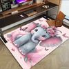 1PC Elephant Flowers Non-Slip Floor Carpet Compatible for Office&Living Room&Bedroom&Dining Room -  Soft & Pattern, Vibrant Colors-H0405
