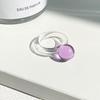 Anello da Dito Geometrico Rotondo Trasparente Colorato alla Moda in Vetro di Cristallo per Donne Amici Accessori Gioielli per Feste Estive