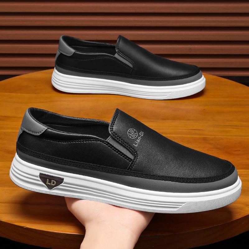 

Весенние мужские туфли для вождения и работы с одной педалью 2025 года, новые мужские повседневные кожаные туфли большого размера, ленивые спортивные туфли 48