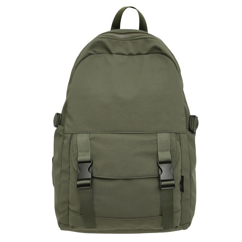 Solid Color Backpack Men's Nylon Waterproof Large Capacity Lightweight Travel Backpack Student School Bag