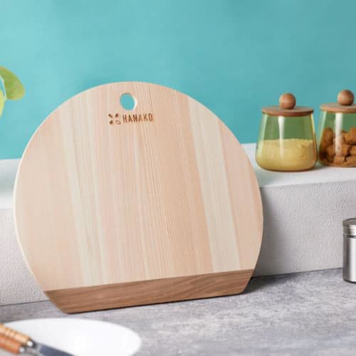 Advance Door HANAKO Shimanto Hinoki D-Shaped 9mm Cutting Board