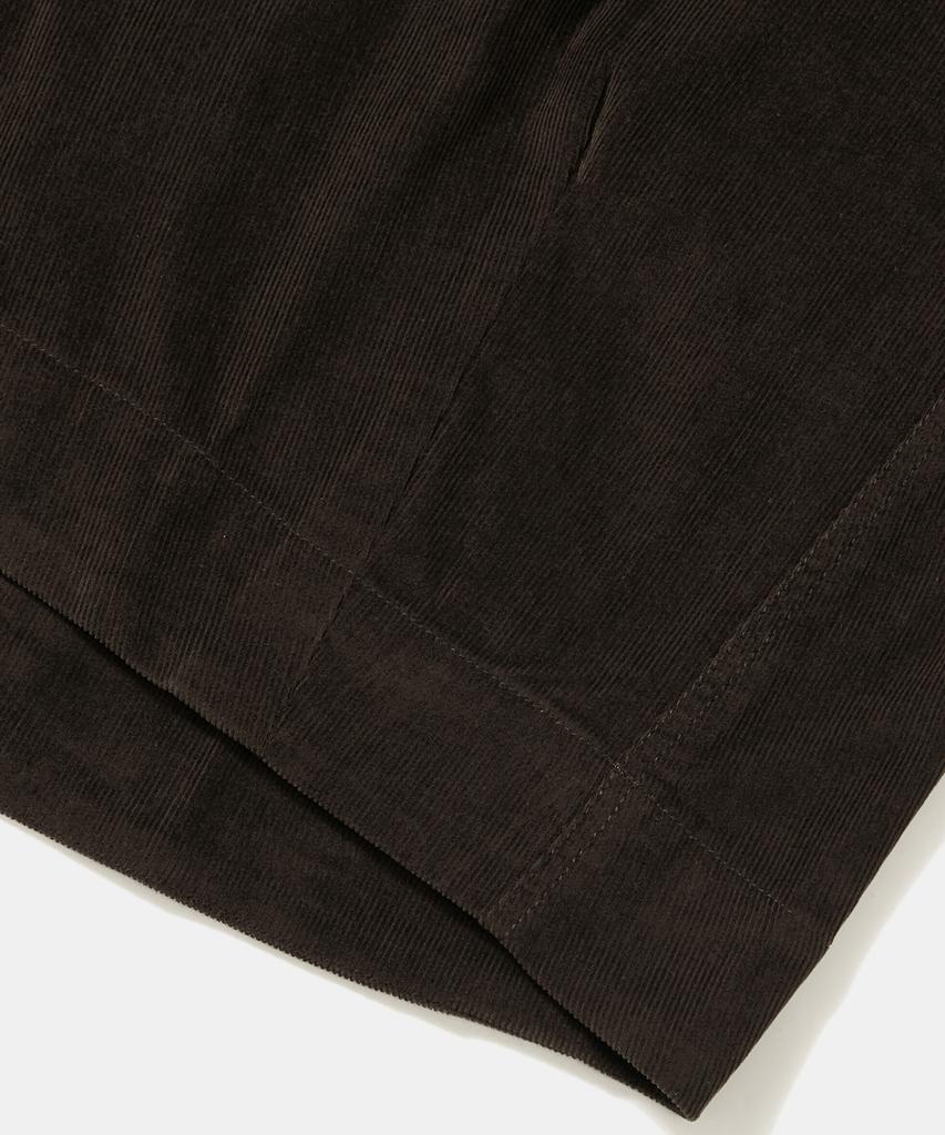 COLUMBIA UNIVERSITY Trajan Label All-Round Corduroy Pleats Long Skirts_Brown