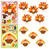 6 Photos/pack of Turkey Thanksgiving Puzzle Face Change Sticker New Product Cartoon Turkey Puzzle DIY