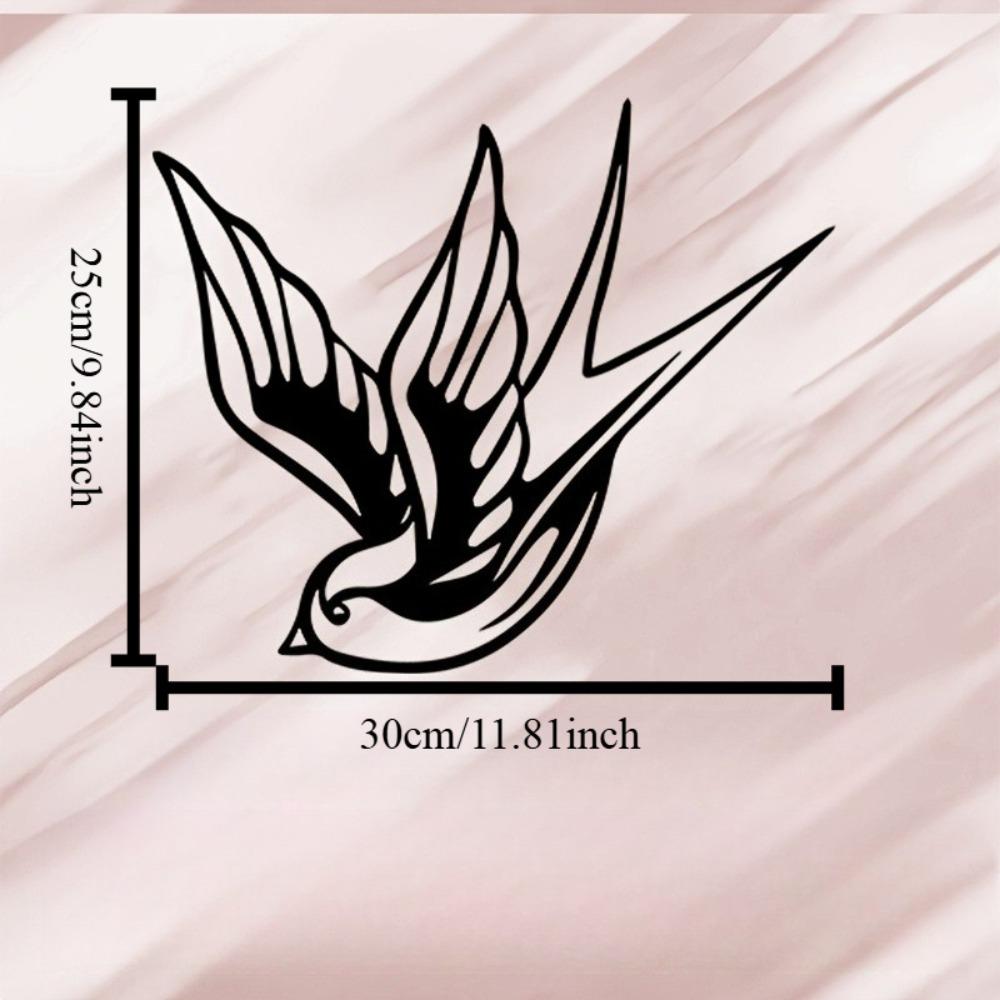 

1pc Metal Swallow Bird Wall Sculpture Tattoo Machine Art Statue Iron Mural for Studio Office Room Decor Gift for Tattoo Lovers Festival S/30CM/12Inch