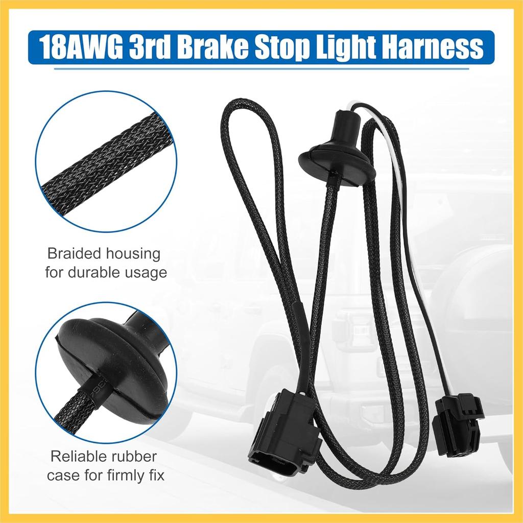 Third Brake Light Wire Harness for Jeep Wrangler JK 18AWG 3rd Center High Mounted Stop Lamp Harness Extension