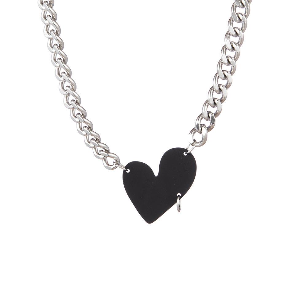 

Irregular Black And Red Heart-shaped Necklace Stylish Alloy Jewelry For Women Gift чорний