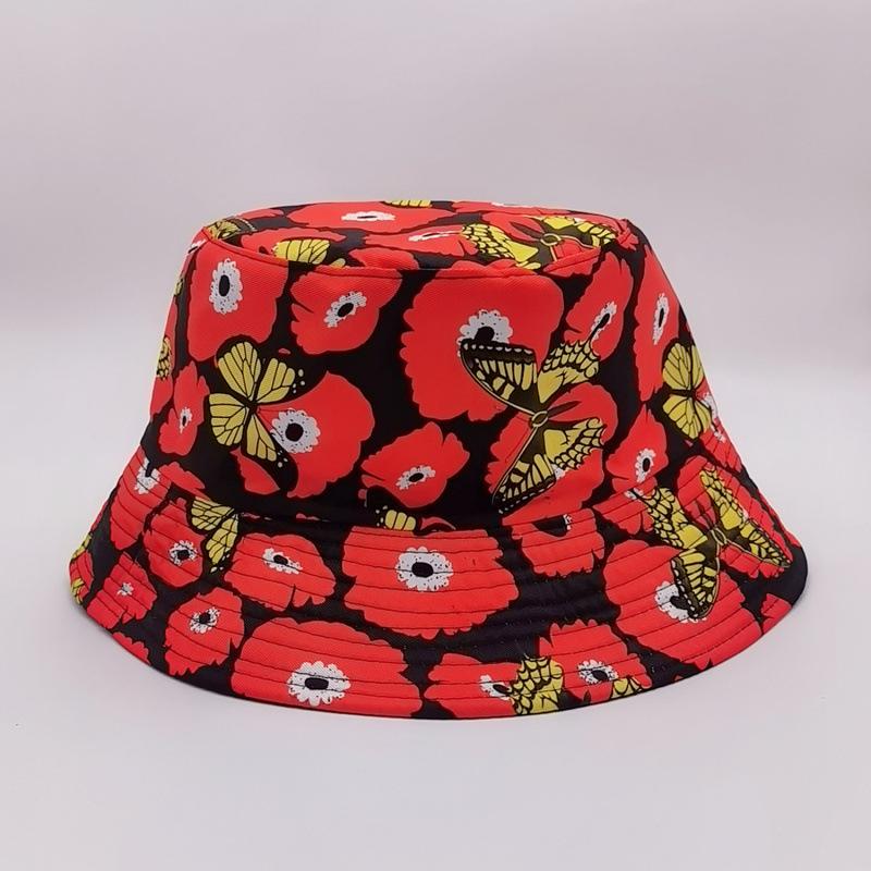 New printed pattern bucket hat printed trendy brand sun hat sun hat men's and women's seaside sun protection hat