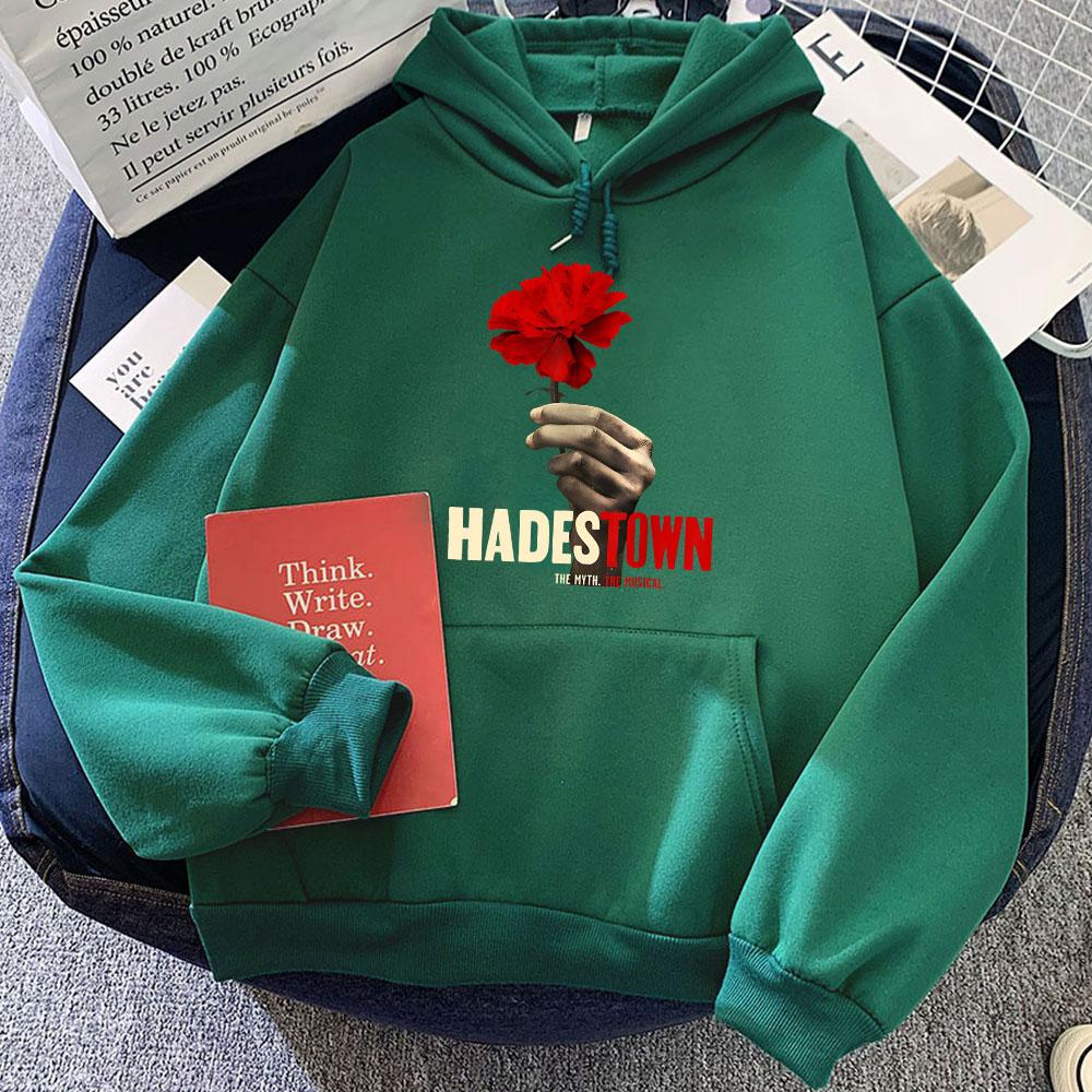 Musikalische Hadestown Hoodies für Damen/Herren Winter Lässige Druck-Sweatshirts Roupas Femininas Sudaderas Tasche Fleece Damen-Hoodie