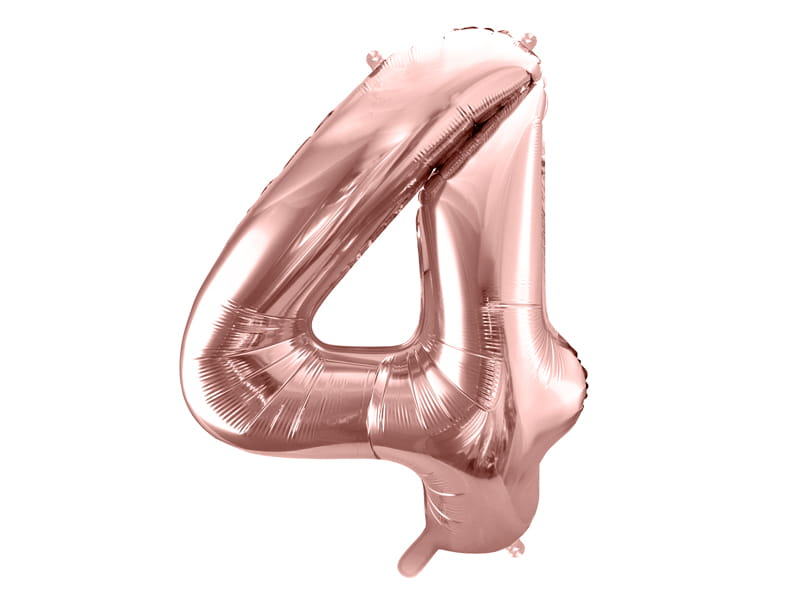 Balon Foliowy Cyfra "4" Różowe Złoto 86 Cm