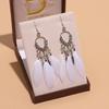 New Earrings with Fashionable Waterdrop Diamond-studded Feather Earrings