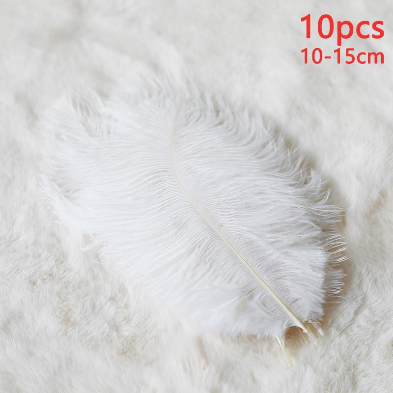 10Pcs Ostrich Feathers 10 15 Cm Trim Fabric Black White Plumas Small For Crafts Decoration Vases Centerpiece Flower Carnaval