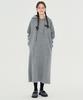 Metapeo Minimalist Wool Knit Hooded Dress Gray
