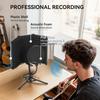 Studio Microphone Isolation Shield with Pop Filter and Tripod Stand, Foldable Adjustable Recording Studio Equipment