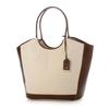 Canvas-Tragetasche mit Rindslederbesatz [Perche]