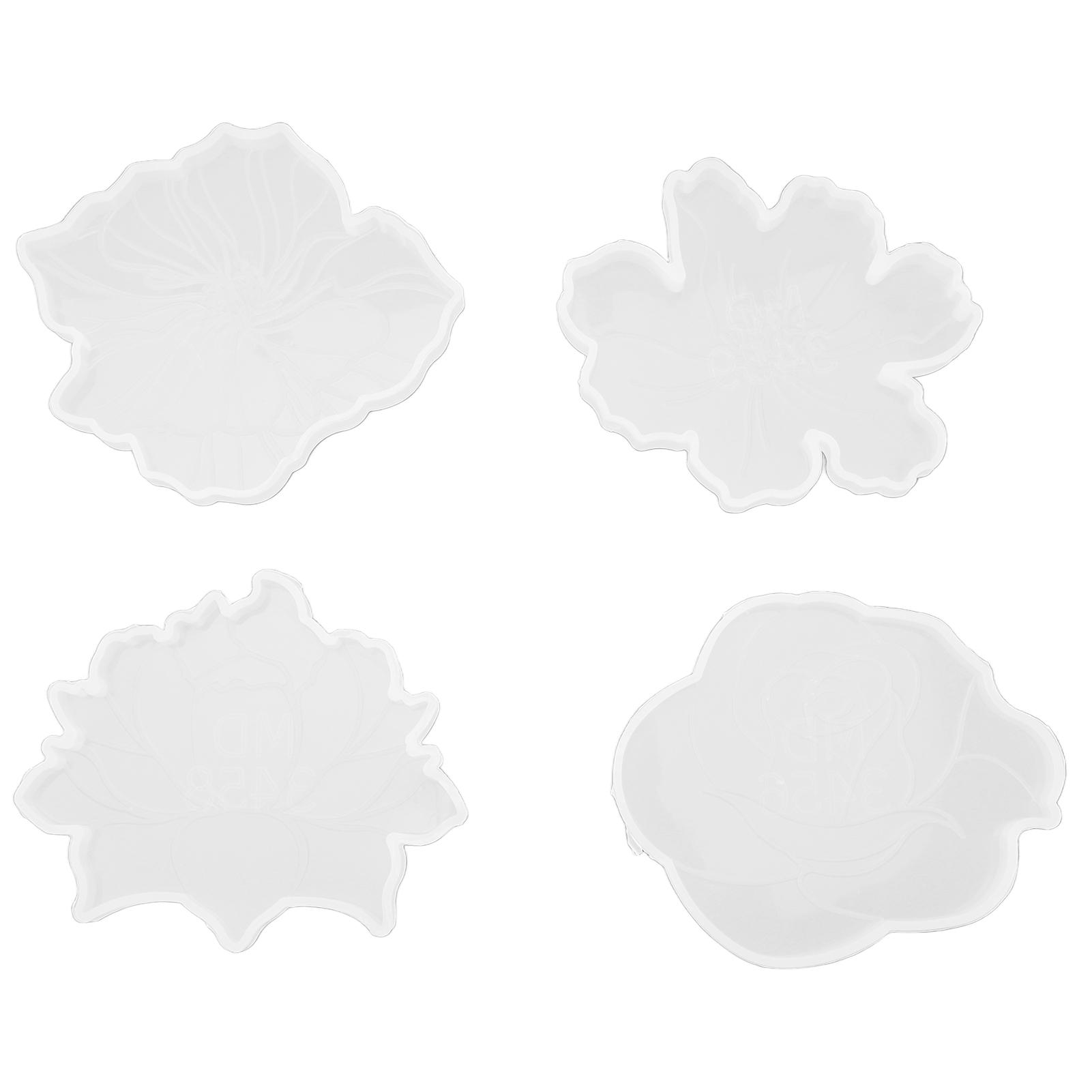 

4 шт. Форма для подстаканников 4 разных стиля Дизайн цветка Силиконовое литье для изготовления украшений