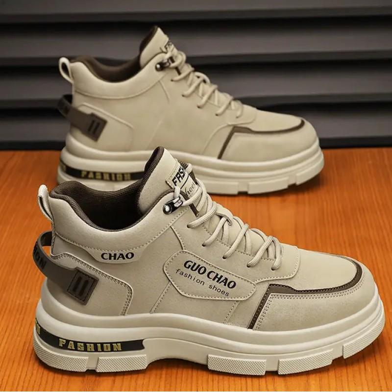 Men's Shoes With Thick Soles Height Increasing Sports Work Board Low Cut Martin Boots Casual Wear-resistant Workwear