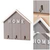 Wall Mount Key Holder Wooden House Shaped Keychain Organizer with 3 Hooks Rustic Key Rack for Entryway Bathroom Hallway Kitchen