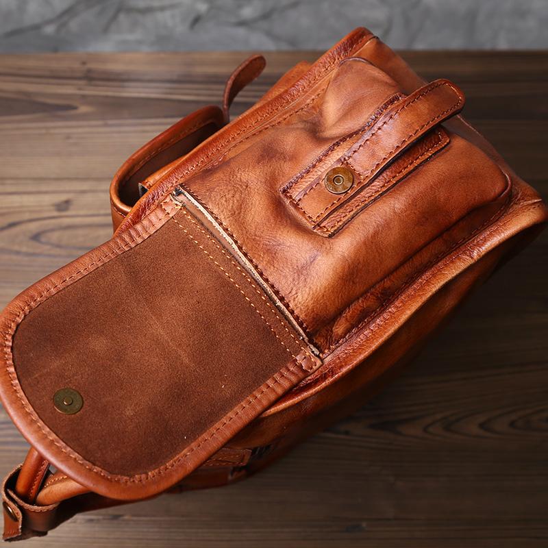 JLFGPJ Borsa a Mano Vintage Lucidatura a Mano Pura Pelle di Mucca Tinta Vegetale Borsa a Tracolla Casual da Uomo Vera Pelle Borsa per Computer