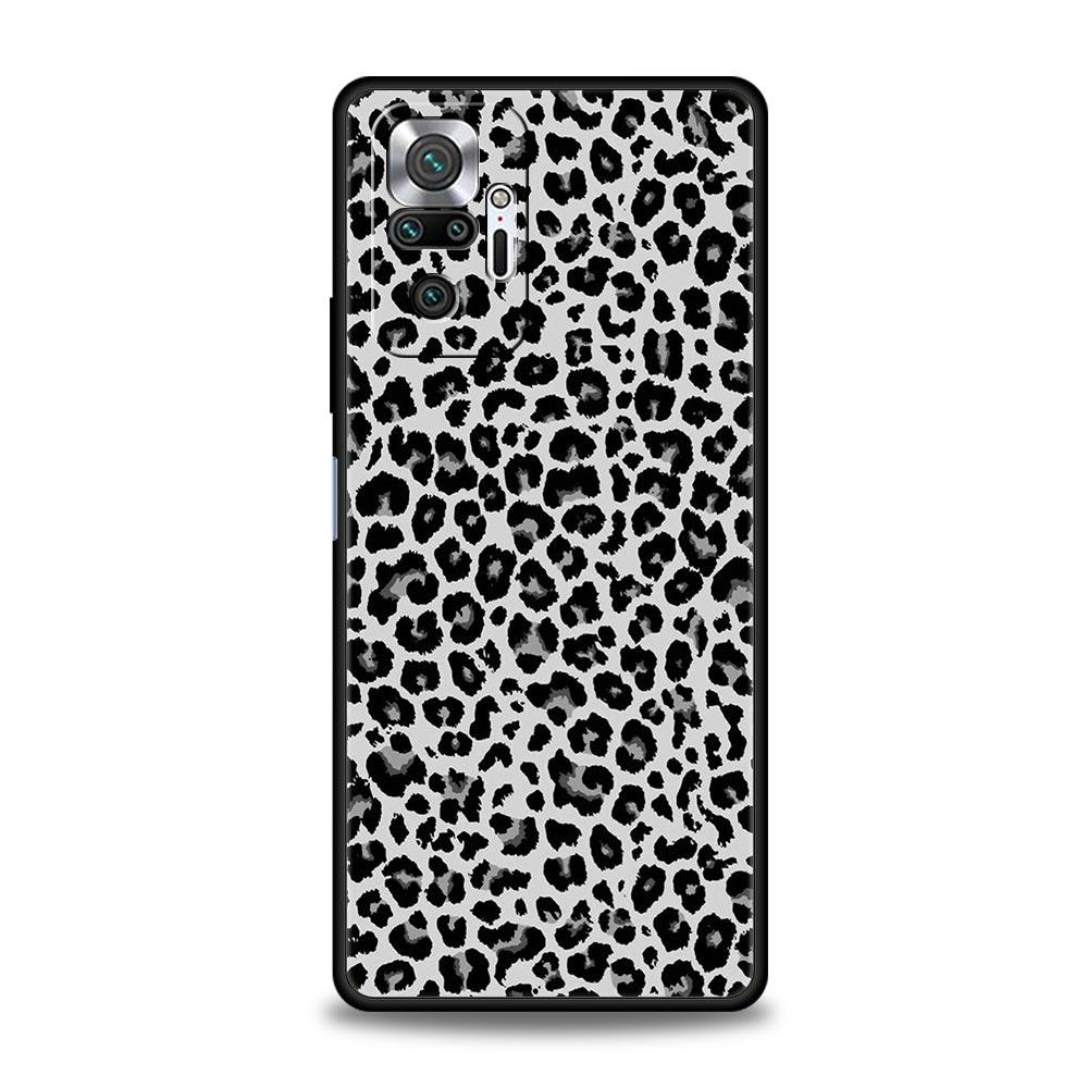 Phone Case For Xiaomi Redmi Note 13 12 5G 9S 9 8 10 11 Pro 9T 13C 12C 10C 9C 9A 7 Pro Soft Silicone Cover Leopard Cheetah Print