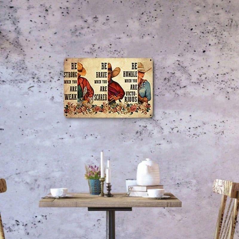 

Vintage Cowgirl Western Metal Poster Wall Art For Kitchen