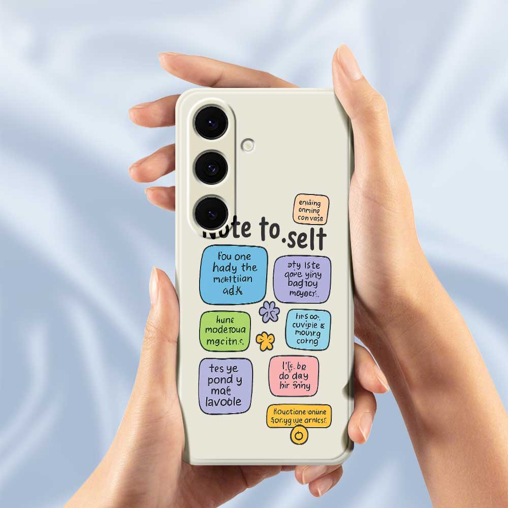 For Samsung Galaxy S24 FE Case Colored Sticky Notes Pattern Printing Straight Edge TPU Phone Back Cover