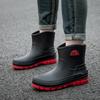 Fashion Short Rain Shoes Men's Casual Outdoor Waterproof Shoes Rain Boots Wear Wear-resistant and Non-slip Work Water Boots Rubber Shoes