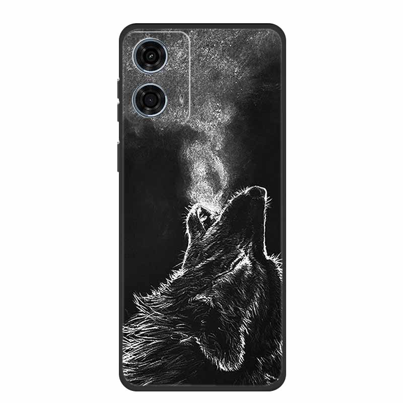 Pentru Motorola Moto G24 Power Carcasă Silicon Lup Leu TPU Moale Carcasă Telefon Pentru Moto G24 Power Capac Spate Desene Animate Carcasă Rezistentă la Șocuri