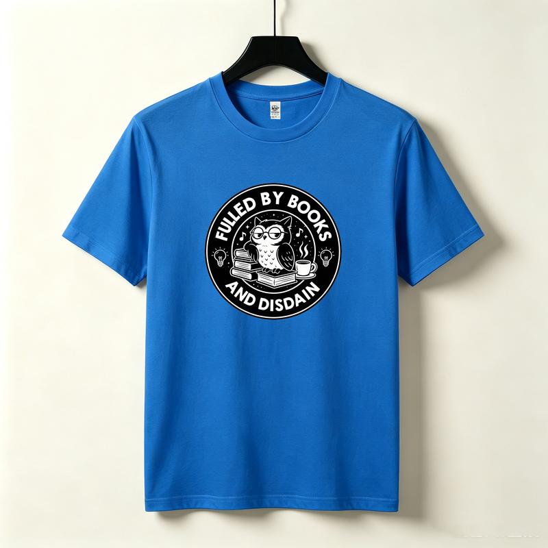 Books and Disdain TShirt Skull Books Coffee Graphic Tee Sarcastic Book Lover Casual Cotton Short Sleeve Streetwear for Unisex