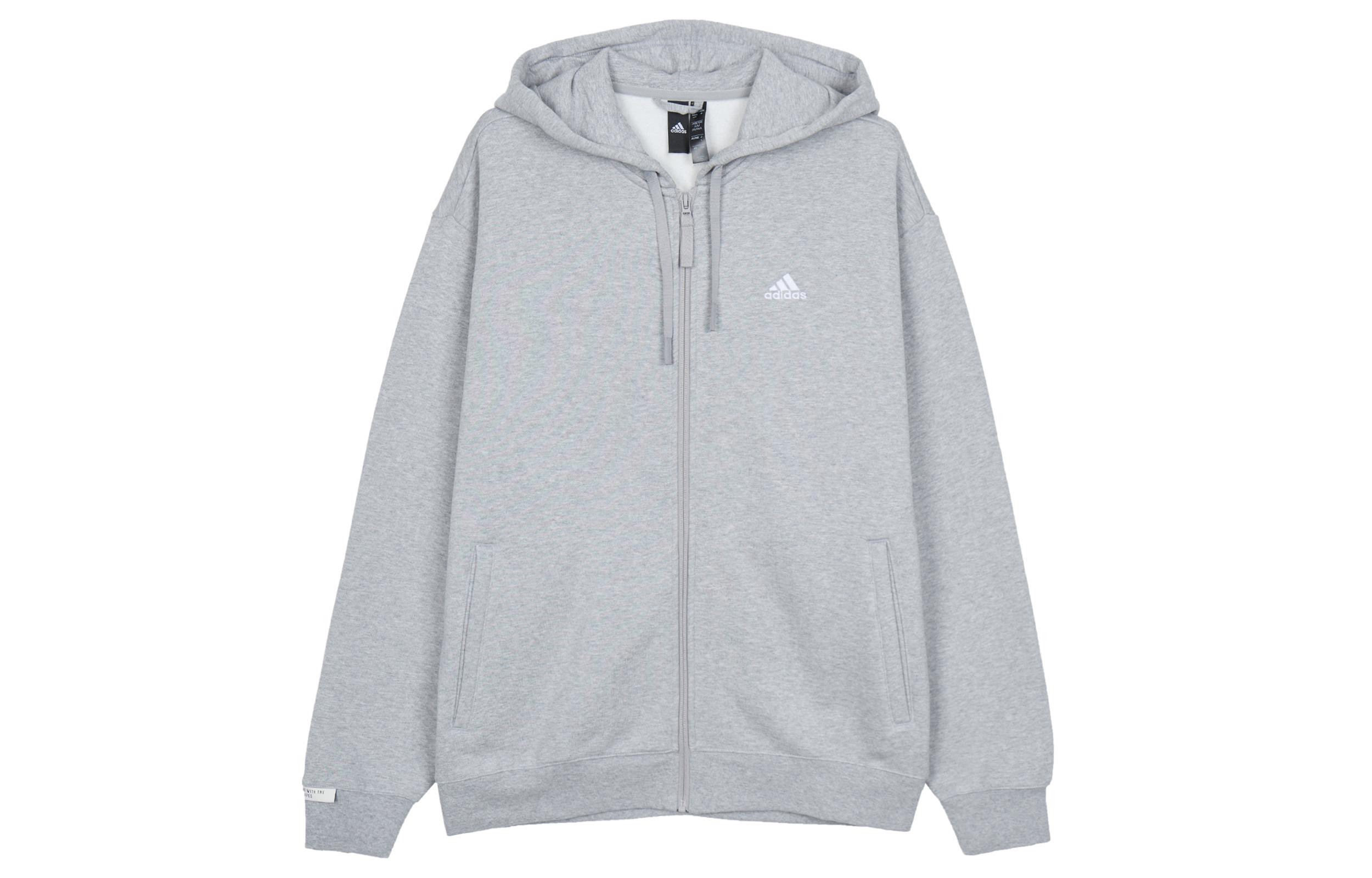 Adidas ZNE Jackets Men s Medium Heather Gray Hooded Fleece Lined Other IV7606 XS