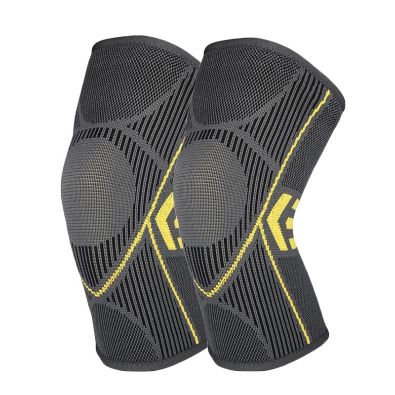 

1 пара наколенников, поддержка суставов, нейлоновые спортивные компрессионные рукава для фитнеса, наколенники, защита для бега, велоспорта M жёлтый