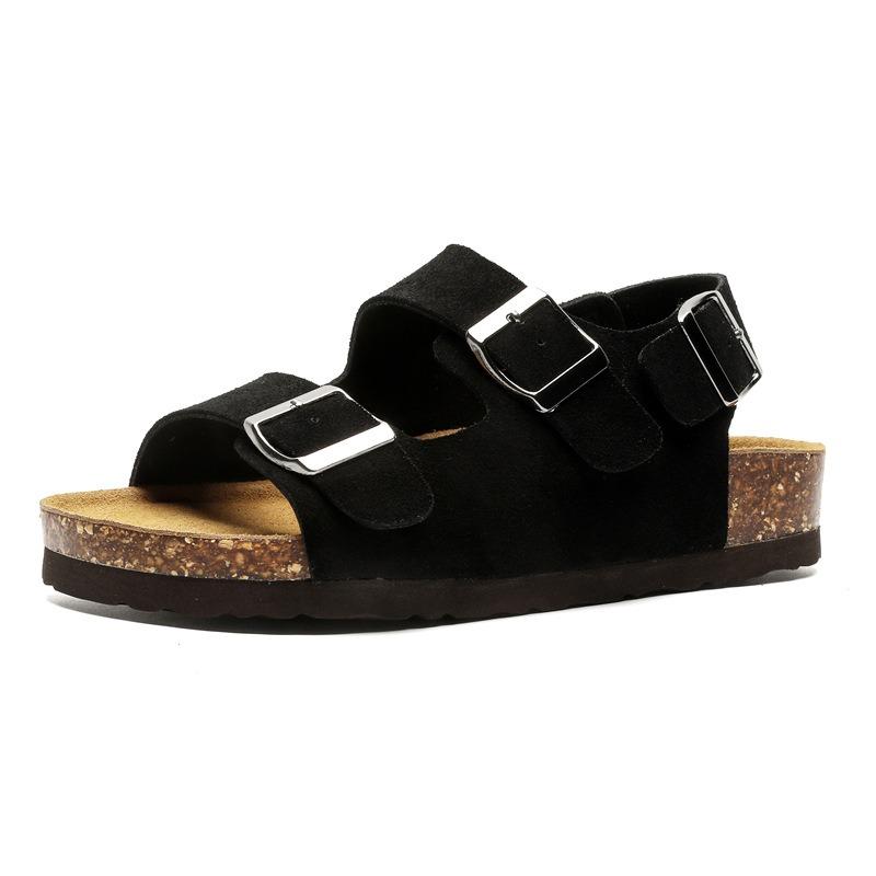 

3290 leather sandals men s and women s summer outer wear beach shoes new casual sports breathable fur shoes 44