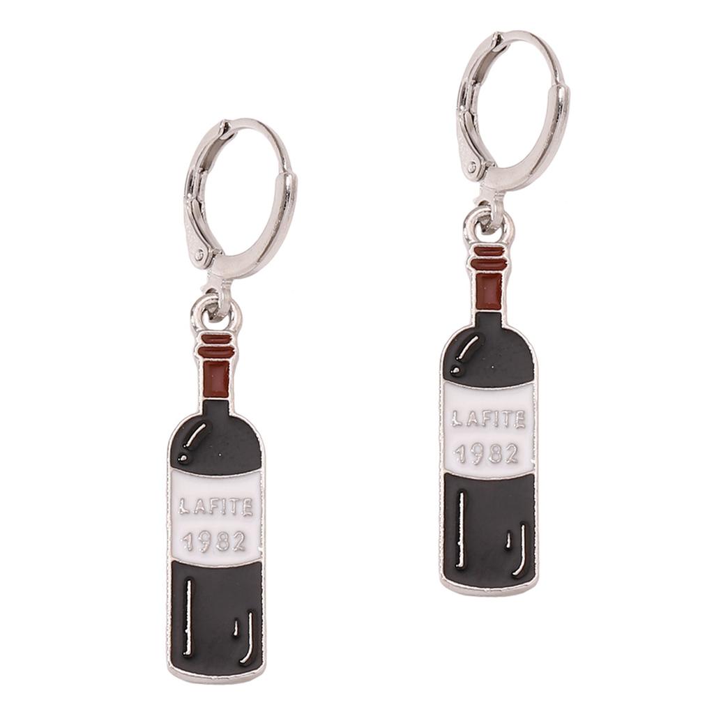 Yiwu jewelry women's cross-border e-commerce Amazon explosion cute temperament red wine bottle dripping oil versatile earrings earrings