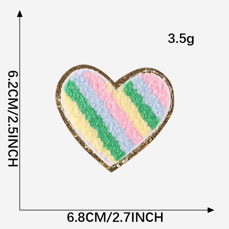 Gold Edged Chenille Towel with Love Lightning and Rainbow Embroidered Patches