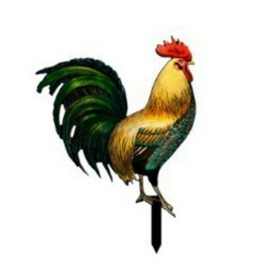 3D Rooster Acrylic Mirror Yard Art: Creative Outdoor Garden Decoration