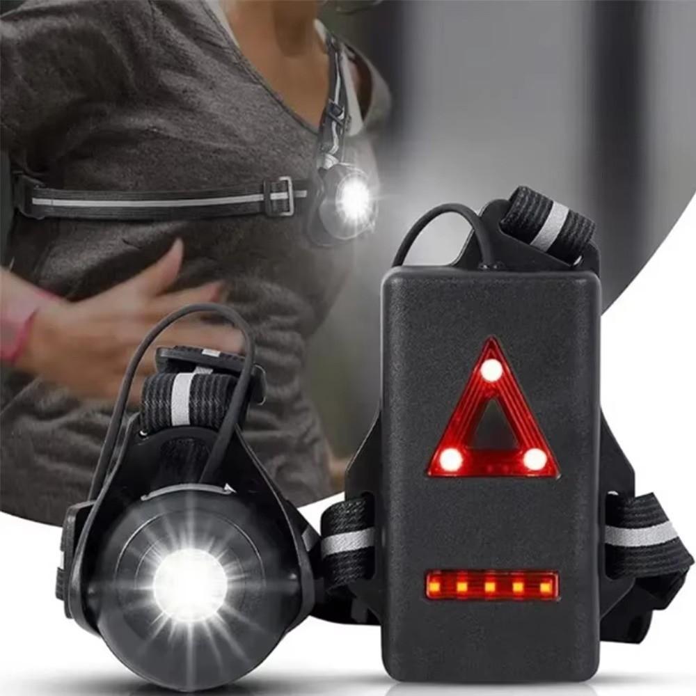Rechargeable Chest Lamp Adjustable Warning Light Portable Head Flashlight