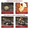 20pcs Outdoor Fire Starter Rope Camping Ignition Hemp Cord for Emergency Fire Lighting Tinder Ropes for Hiking Barbecues Hunting Grilling