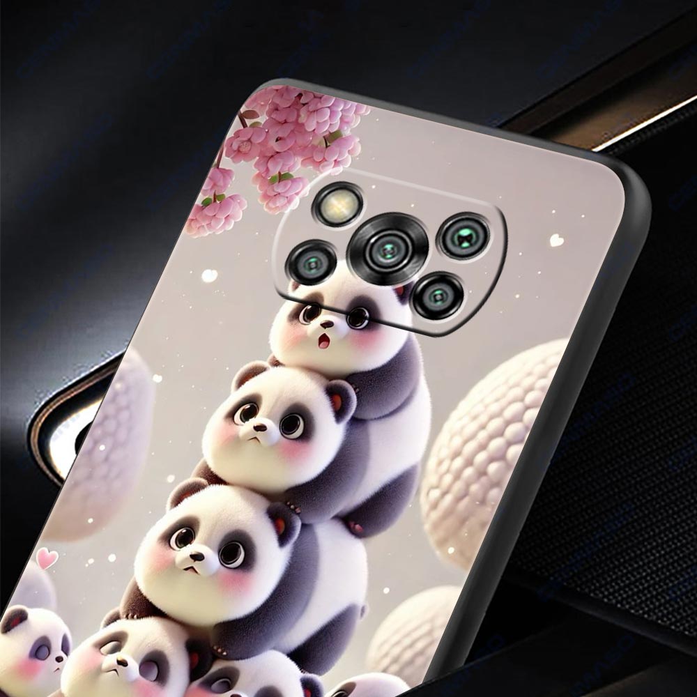 Baby Panda Phone Case Cover for Xiaomi Poco F7 Ultra F6 F5 F4 F3 X6 X5 X4 X3 NFC C51 C55 M4 GT 5G Soft TPU Shell Fundas Capas
