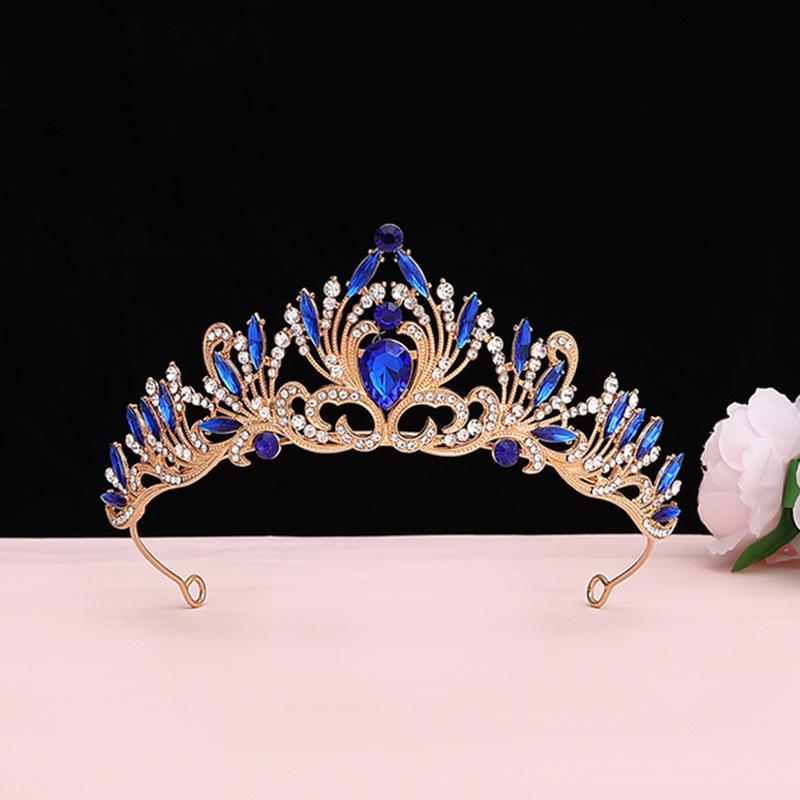 Baroque Retro Black Luxury Crown Bridal Tiara Wedding Dress Birthday Queen Crown Cake Crown