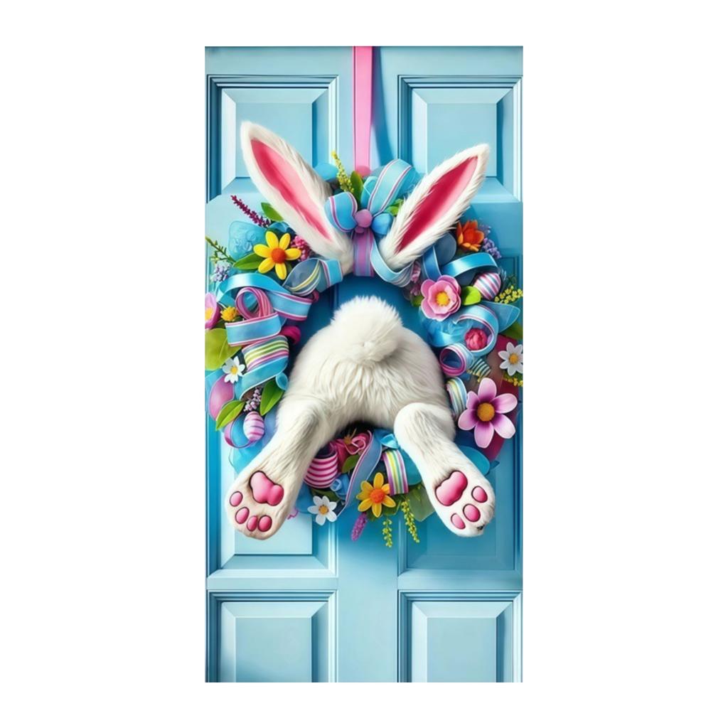 Osterhase Türbanner Türabdeckung Hintergrund Festival Party Dekoration Hängendes Tuch
