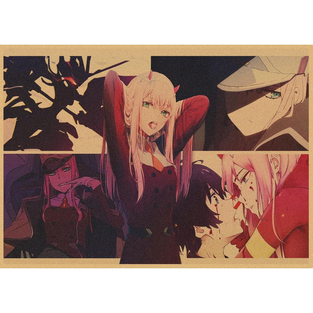 National Team DARLING In the FRANXX Retro Kraft Paper Anime Poster 261 for Wall Decoration