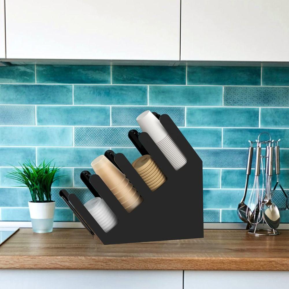 Plastic Storage Rack Coffee Shop Cup Holder 4 Layers Disposable Cup Holder  Coffee Shop