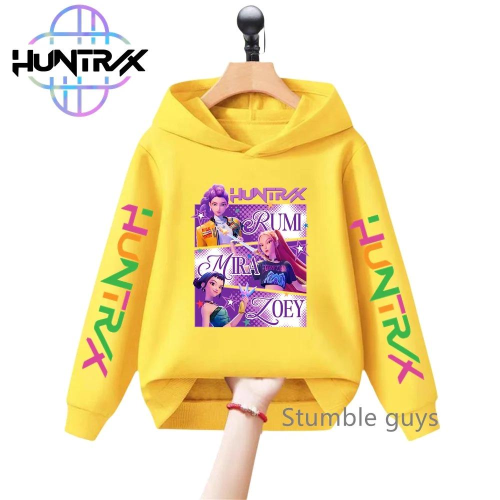 Girls and Children K-pop Devil Hunter Sweatshirt for Autumn and Winter Christmas, Warm and Soft Santa Claus Print Comfortable Pullover