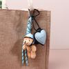 Helmet Bear Pendant Sweet Cool Leather Love Weaving Rope Creative Keychain Doll Bag Pendant