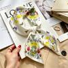 Spring and Autumn thin flight attendant occupation small scarf headscarf small square scarf female foreign style literary Korean versatile cartoon sil