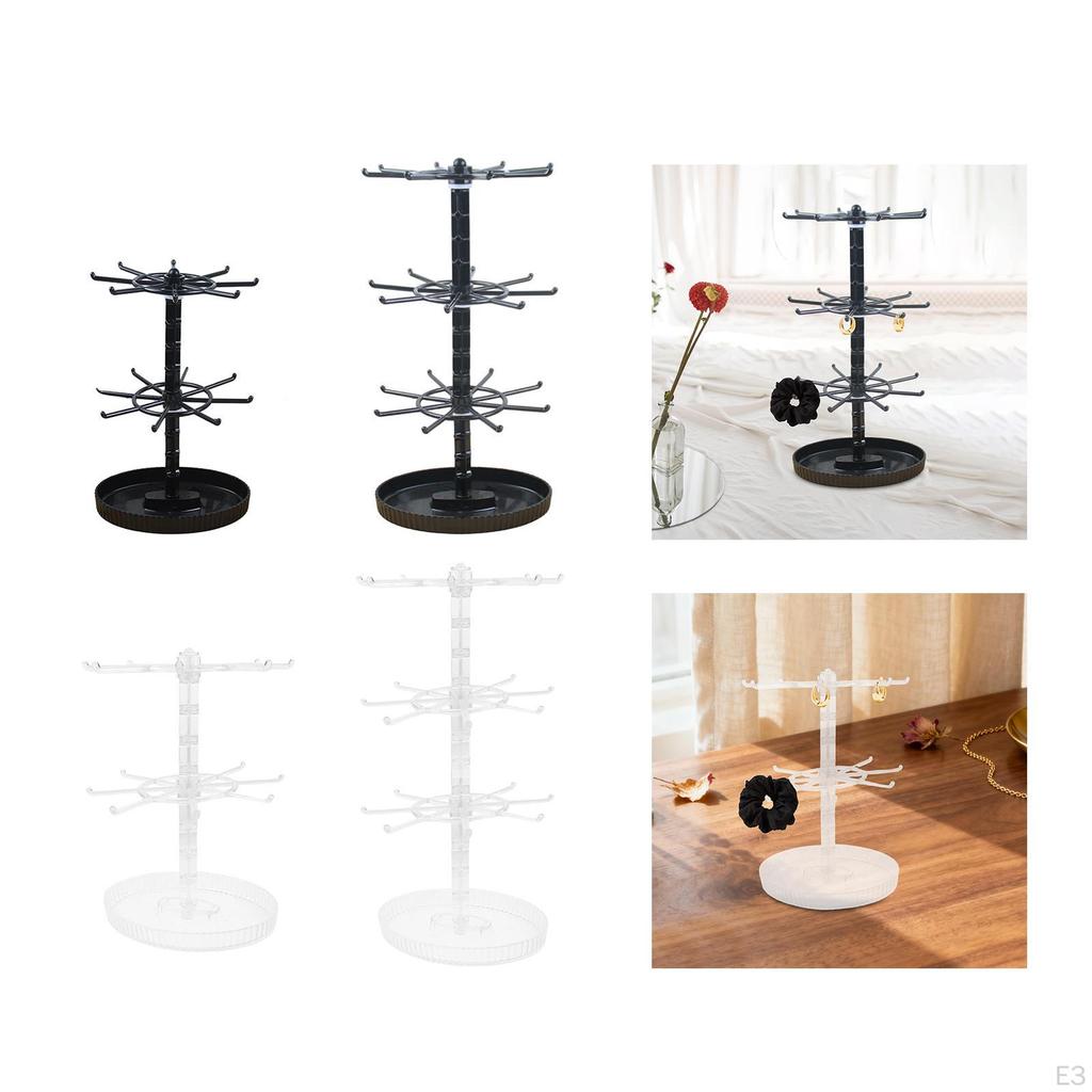 Rotating Jewelry Stand Bracelet Holder Earring Rotatable Hanging Rack Organizer for Store