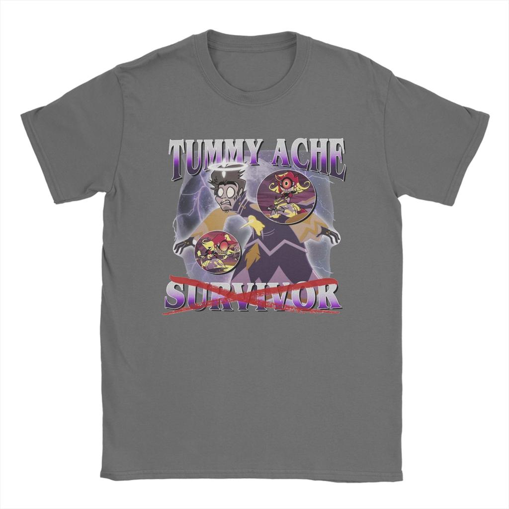 Adam Hazbins Hotels Tummy Ache Survivor Men's T Shirts Casual Tees Short Sleeve Crew Neck T-Shirt 100% Cotton Gift Idea Clothes